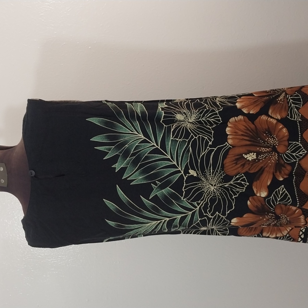 R&K Original Petites 10P Flowers Palms Tank Dress R & K - Picture 6 of 8